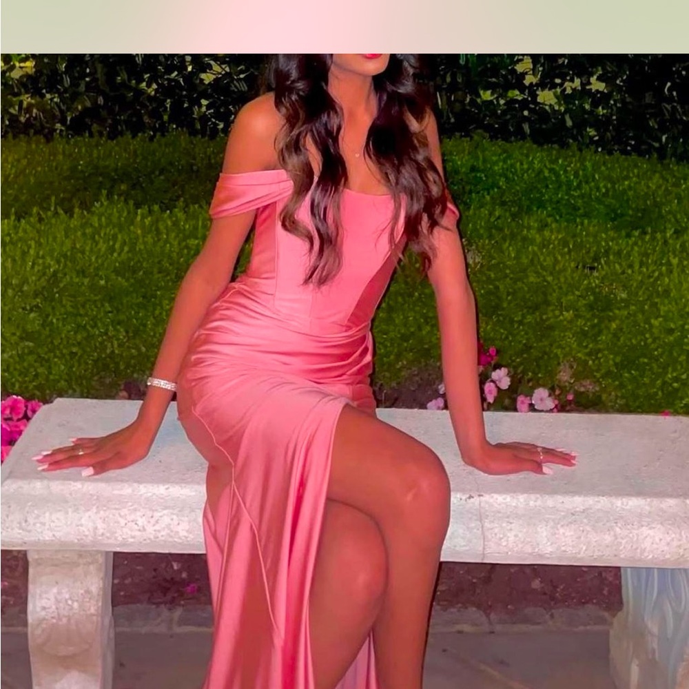 Elegant Pink Off-Shoulder Dress